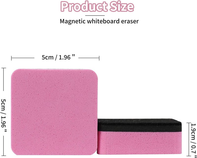BINGBING Dry Erase Erasers, 48 Pack Magnetic Whiteboard Eraser Chalkboard Eraser Dry Eraser for Classroom Office and Home (48pcs Pink) - Image 2